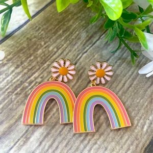 Rainbow steel earrings.